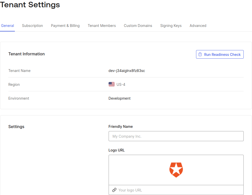 tenant settings